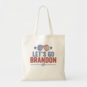 Laten we Brandon Patriotic American Sunglazen gaan Tote Bag