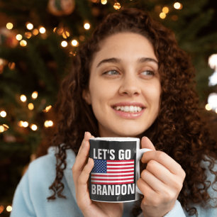LATEN WE BRANDON PATRIOTISCHE KOFFIE MUGS GAAN. TWEEKLEURIGE KOFFIEMOK