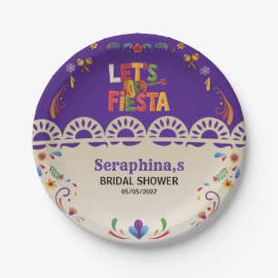 Laten we Bruidsfeest Fiesta Mexican Bloemschikking Papieren Bordje