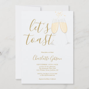 Laten we Bruidsfeest Toasten Gouden QR Code Kaart