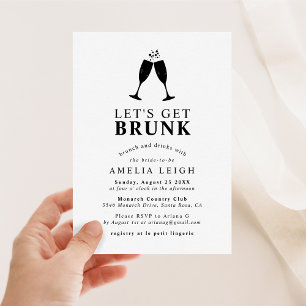 "Laten we Brunk krijgen" Brunch en Drink Vrijgezel Kaart