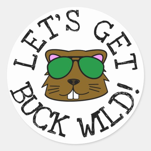 Laten we Buck Wild halen Ronde Sticker (Voorkant)