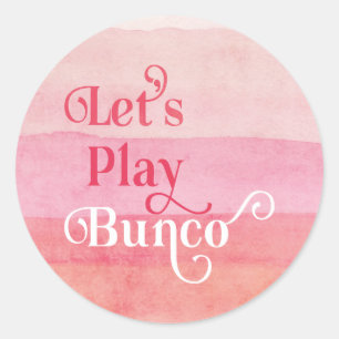 Laten we Bunco Roze Modern afspelen Ronde Sticker