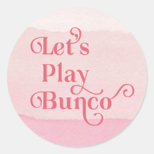 Laten we Bunco Roze Modern afspelen Ronde Sticker