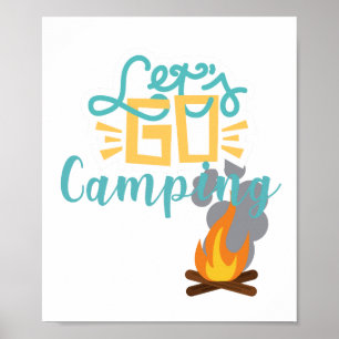 Laten we Camping Campfire en Campouts gaan bestrij Poster