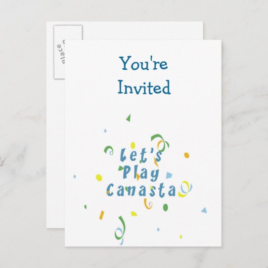 Laten we Canasta Briefkaart afspelen (Voorkant / Achterkant)