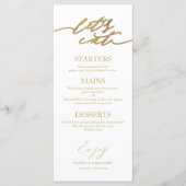 Laten we Chic Script-huwelijksmenu kaart voor bord (Voorkant)