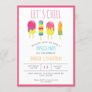 Laten we Chill Popsicle Party Colorful Cute vieren Kaart