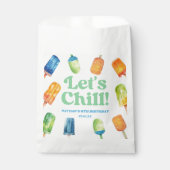 Laten we chillen blauwe retro ijsje verjaardagsfee bedankzakje (Voorkant)