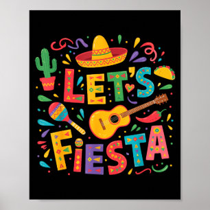 Laten we cinco de mayo sombrero Mexicaans feest vi Poster