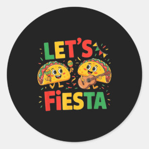 Laten we cinco de mayo vieren voor vrouwen mannen ronde sticker