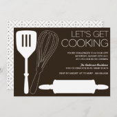 LATEN WE COOKING KRIJGEN | INVITATIES VAN PARTIJEN KAART (Voorkant / Achterkant)