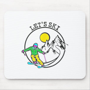 Laten we Coole Ski-spullen voor Mannen Grappige Sk Muismat