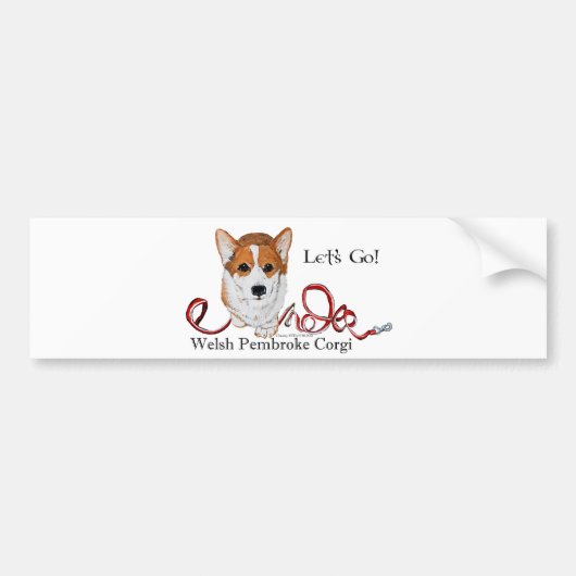 Laten we Corgi gaan halen Bumpersticker (Voorkant)