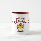 Laten we Crackin' Funny Chicken Boerderij Pun krij Mok (Midden)