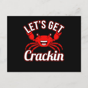 Laten we Crackin Seafood Crabbing Crab Lobster hal Aankondigingskaart