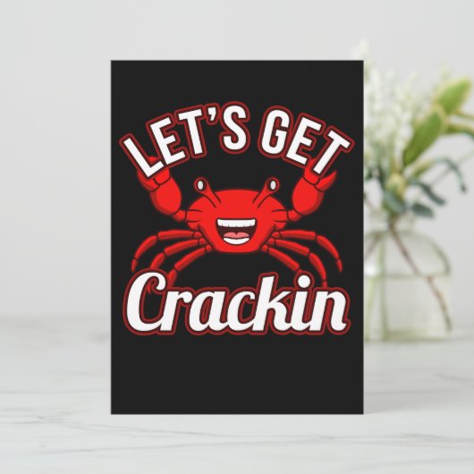 Laten we Crackin Seafood Crabbing Crab Lobster hal Kaart (Staand voorkant)