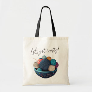 Laten we Craty pakken! Yarnball Art   Canvas tas v