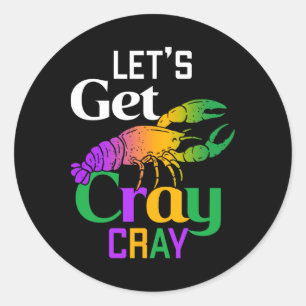 Laten we Cray Crawfish kostuum jongens Mannen Mard Ronde Sticker
