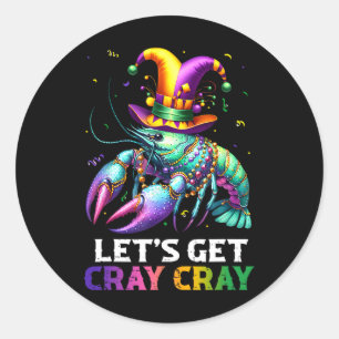 Laten we Cray Crawfish kostuum jongens Mannen Mard Ronde Sticker
