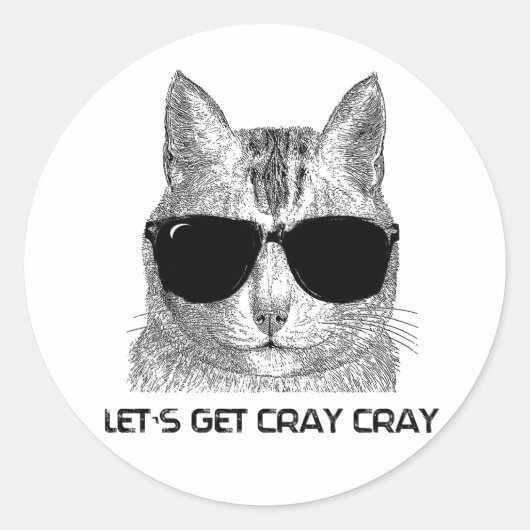 Laten we Cray Cray Cray halen Ronde Sticker (Voorkant)