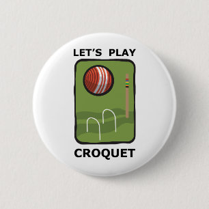 Laten we Croquet spelen Ronde Button 5,7 Cm