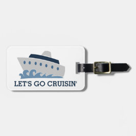 Laten we cruiseschip Cartoon cruiseschip gaan gebr Bagagelabel