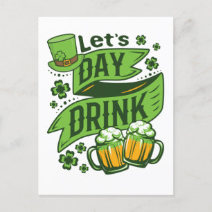 Laten we dag Drink St Patricks Day Drink Briefkaart