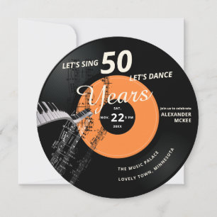 Laten we Dance 50 Piano  Record Birthday zingen Kaart