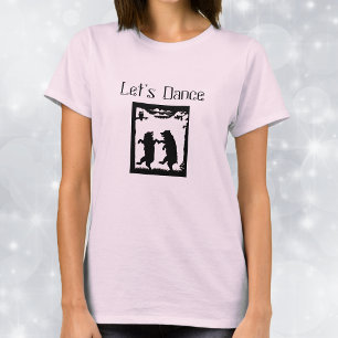 Laten we dansen Beren Zwarte Silhouet T-shirt
