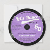 Laten we dansen Groovy Paarse 50ste Verjaardag Kaart (Voorkant)