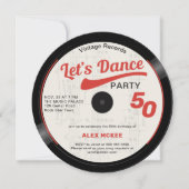 Laten we dansen Groovy Record 50th Verjaardag Kaart (Voorkant)