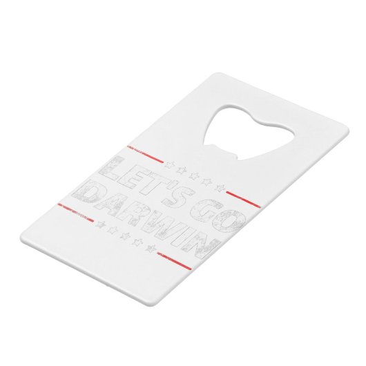 Laten we Darwin gaan Kredietkaart Flessenopener (Achterkant Gekanteld)