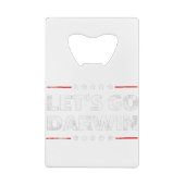 Laten we Darwin gaan Kredietkaart Flessenopener (Achterkant)