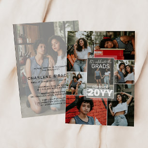 Laten we de afgestudeerden vieren! Foto Collage Af Kaart