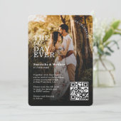 Laten we de beste dag ooit QR code bruiloft vieren Kaart (Staand voorkant)