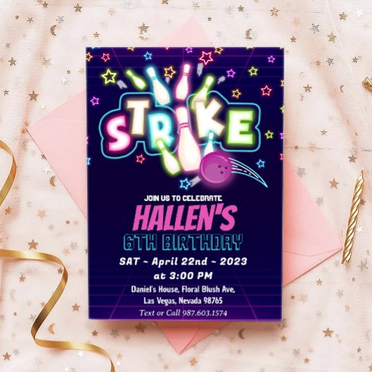 Laten we de Birthday Party strike Bowling halen Kaart