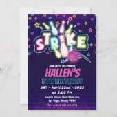 Laten we de Birthday Party strike Bowling halen Kaart (Voorkant)