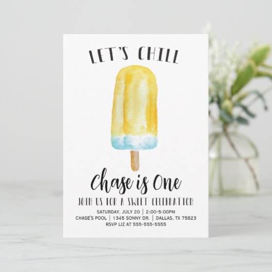 Laten we de Birthday-uitnodiging van de Chill Summ Kaart (Staand voorkant)