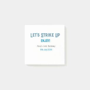Laten we de blauwe grijze Happy 10-verjaardagsnaam Post-it® Notes