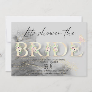 Laten we de Bride Floral Vrijgezellenfeest Invita Kaart