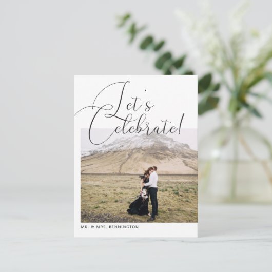 Laten we de bruiloft vieren aankondigingskaart (Staand voorkant)