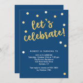 Laten we de Confetti marine en de gouduitnodiging  Kaart (Voorkant / Achterkant)