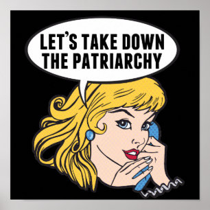 Laten we de Feminist van de patriarchy Cute Retro Poster