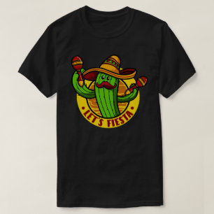 Laten we de fista Cactus met Sombrero Cinco de may T-shirt