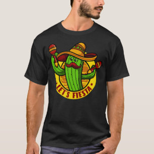 Laten we de fista Cactus met Sombrero Cinco de may T-shirt