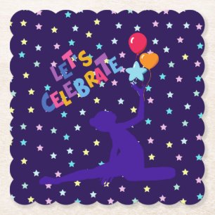 Laten we de gedenksterren en ballonnen vieren kartonnen onderzetters