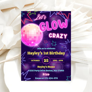 Laten we de gekke Neon Colorful Birthday Party een Kaart