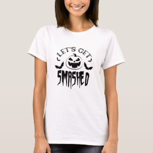 Laten we de gekke Spooky Halloween Pumpkin halen T-shirt