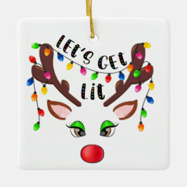 Laten we de kerstlampjes meenemen (foto toevoegen) keramisch ornament